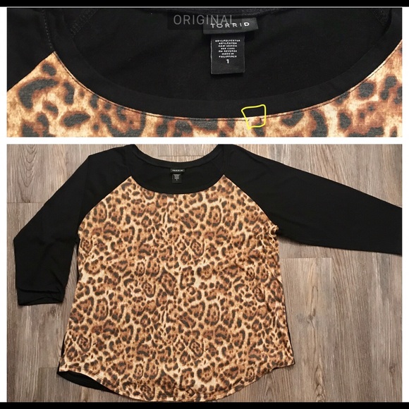 torrid Tops - 🐆 Torrid Leopard Raglan Tee Soft & Stretchy 1X 16